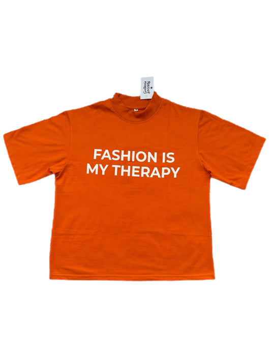 Orange "Fashion Is My Therapy" Tee