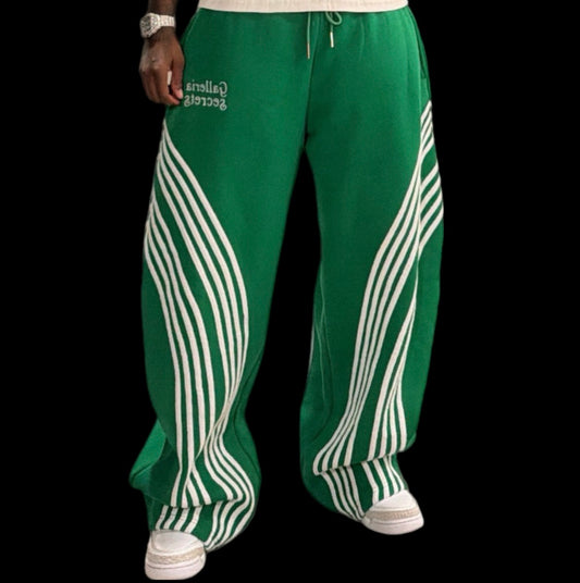 Green GS Striped Sweat Pants