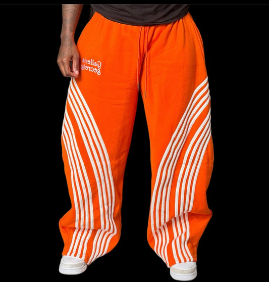 Orange GS Striped Sweat Pants