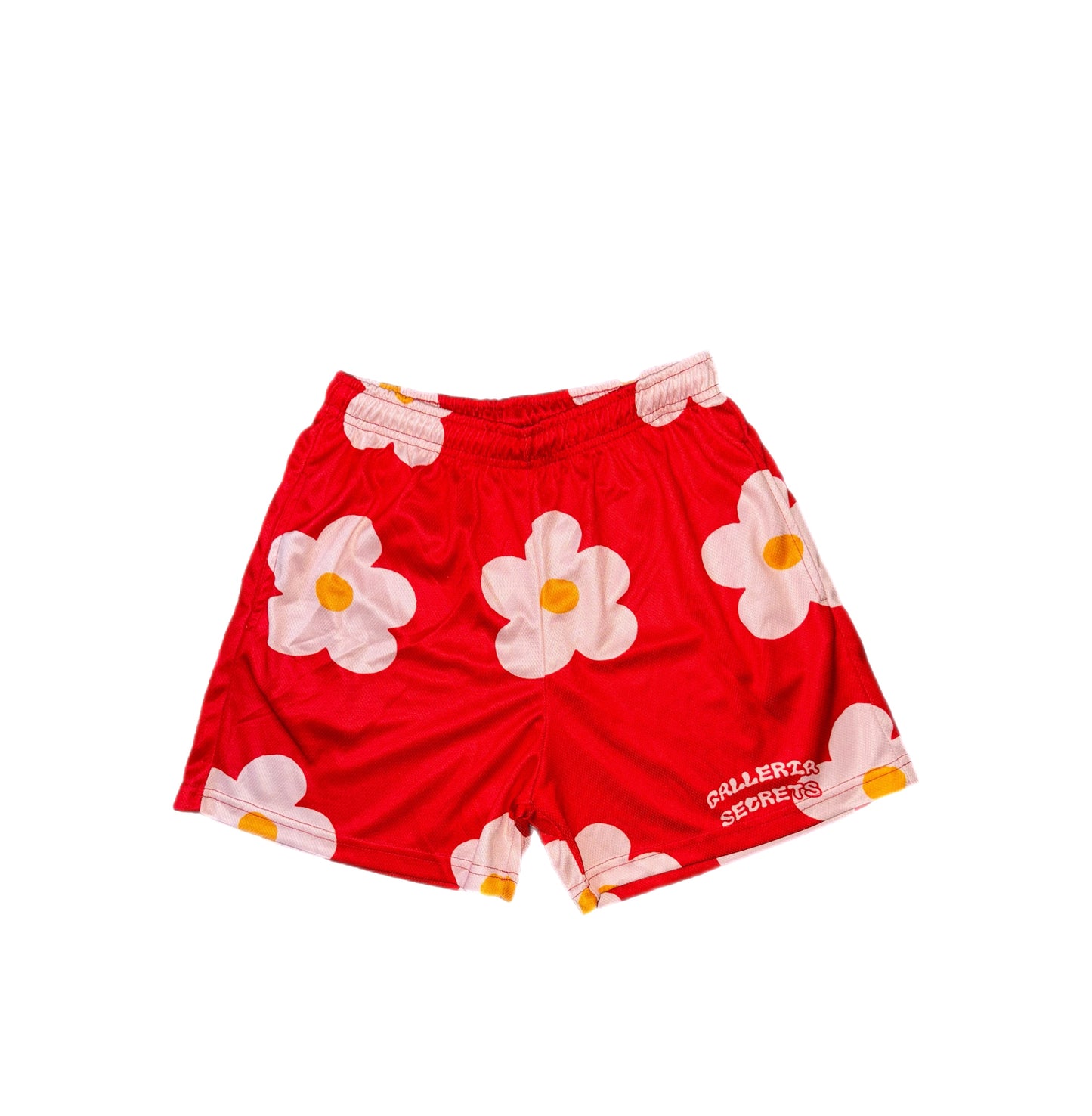 Red Flower Print Shorts